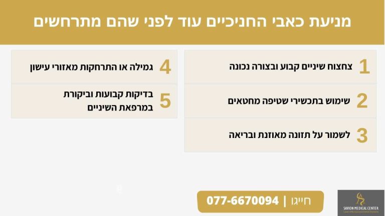 מניעת כאבי החניכיים עוד לפני שהם מתרחשים אינפוגרפקיה סביון מדיקל סנטר